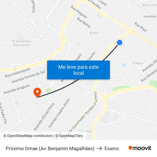 Próximo Dmae (Av. Benjamin Magalhães) to Esamc map