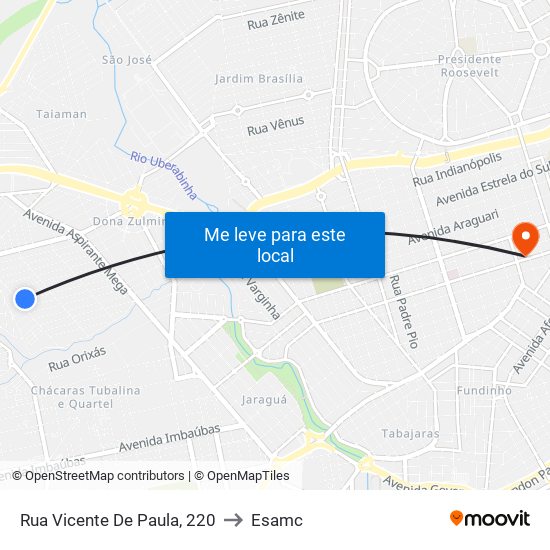 Rua Vicente De Paula, 220 to Esamc map