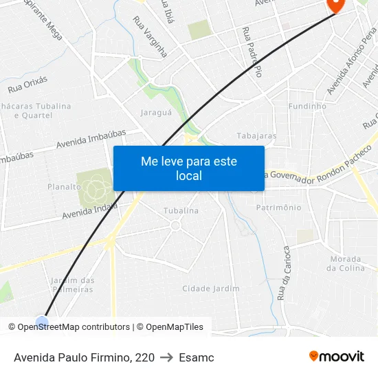 Avenida Paulo Firmino, 220 to Esamc map