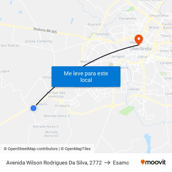 Avenida Wilson Rodrigues Da Silva, 2772 to Esamc map