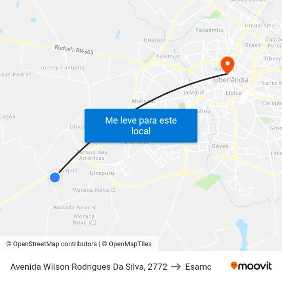 Avenida Wilson Rodrigues Da Silva, 2772 to Esamc map