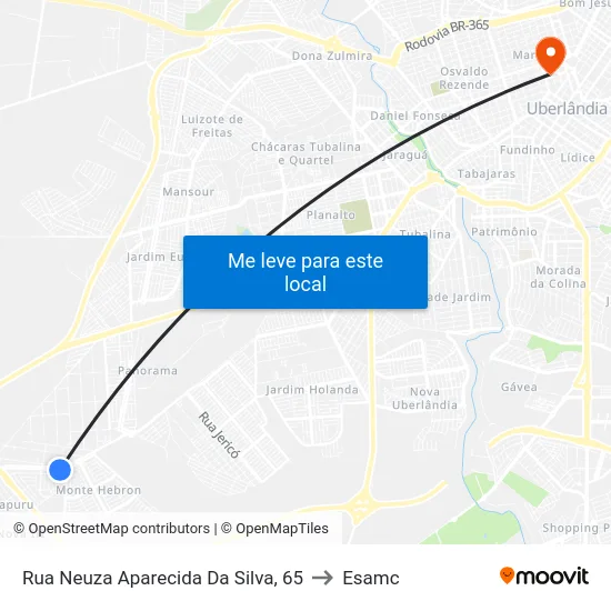 Rua Neuza Aparecida Da Silva, 65 to Esamc map