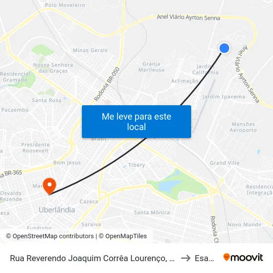 Rua Reverendo Joaquim Corrêa Lourenço, 187 to Esamc map