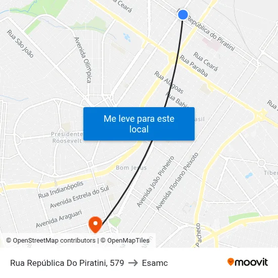 Rua República Do Piratini, 579 to Esamc map