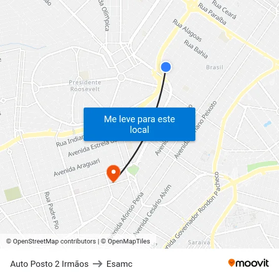 Auto Posto 2 Irmãos to Esamc map