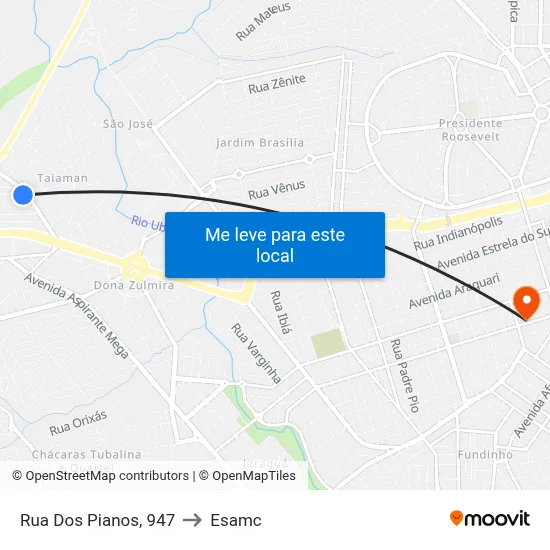 Rua Dos Pianos, 947 to Esamc map