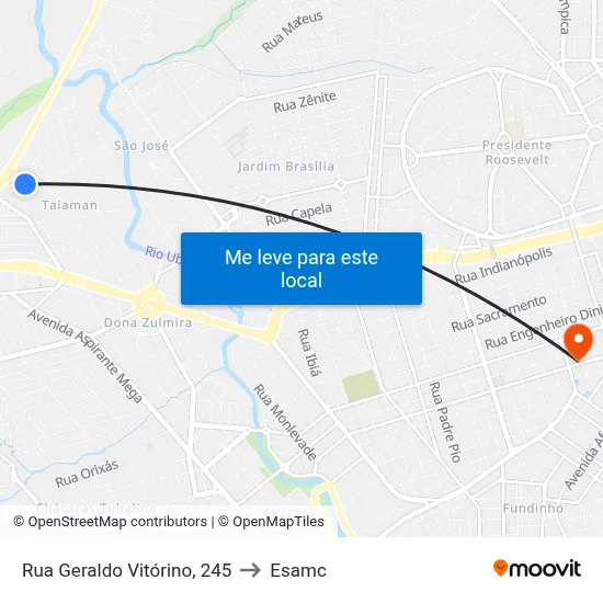 Rua Geraldo Vitórino, 245 to Esamc map