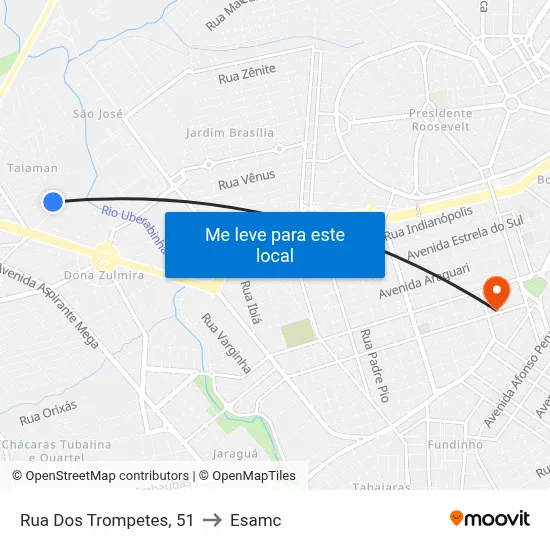 Rua Dos Trompetes, 51 to Esamc map