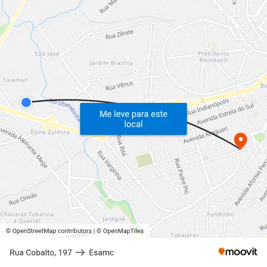 Rua Cobalto, 197 to Esamc map