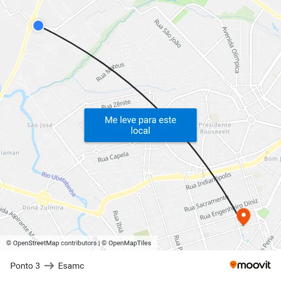 Ponto 3 to Esamc map