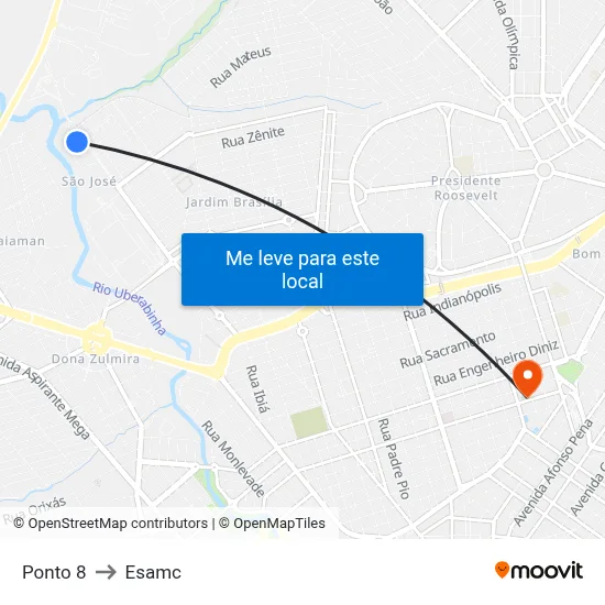 Ponto 8 to Esamc map