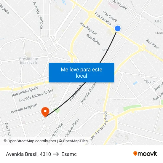 Avenida Brasil, 4310 to Esamc map