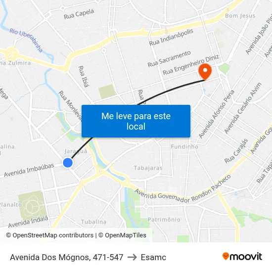 Avenida Dos Mógnos, 471-547 to Esamc map