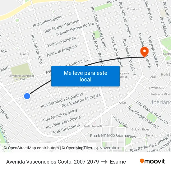 Avenida Vasconcelos Costa, 2007-2079 to Esamc map