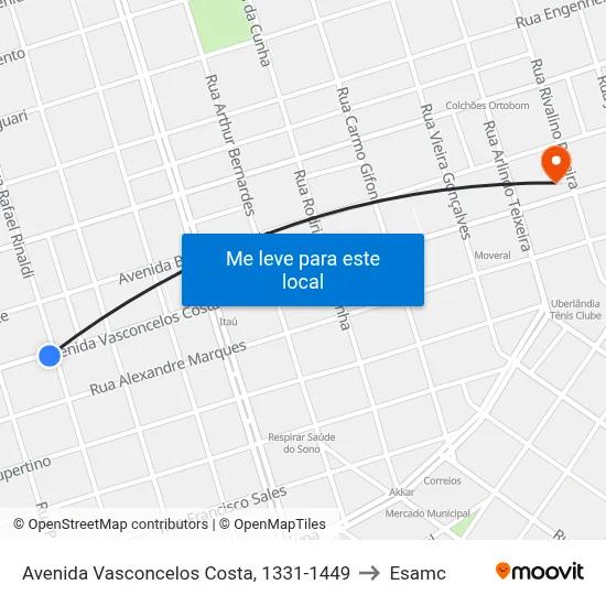 Avenida Vasconcelos Costa, 1331-1449 to Esamc map