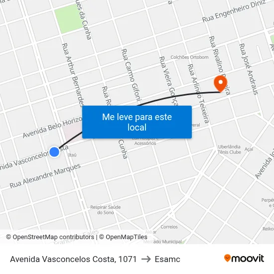 Avenida Vasconcelos Costa, 1071 to Esamc map