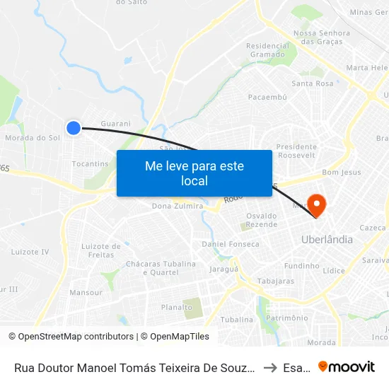 Rua Doutor Manoel Tomás Teixeira De Souza, 1411-1463 to Esamc map