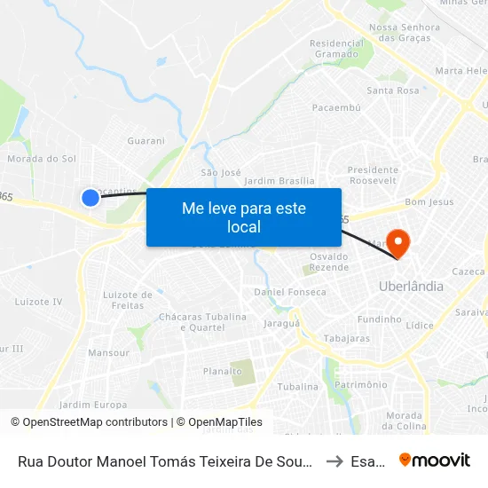 Rua Doutor Manoel Tomás Teixeira De Souza, 405 to Esamc map