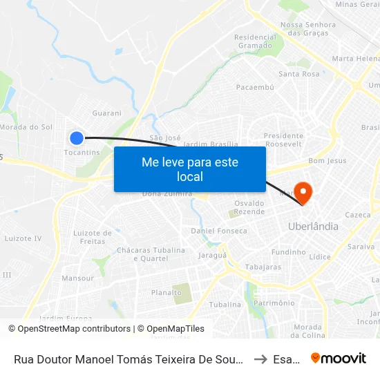 Rua Doutor Manoel Tomás Teixeira De Souza, 944 to Esamc map