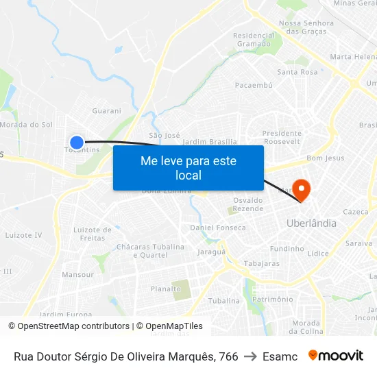 Rua Doutor Sérgio De Oliveira Marquês, 766 to Esamc map
