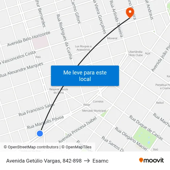 Avenida Getúlio Vargas, 842-898 to Esamc map