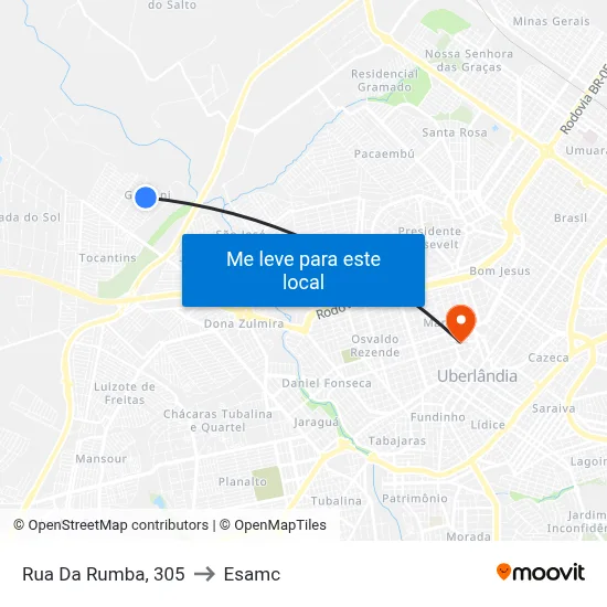 Rua Da Rumba, 305 to Esamc map