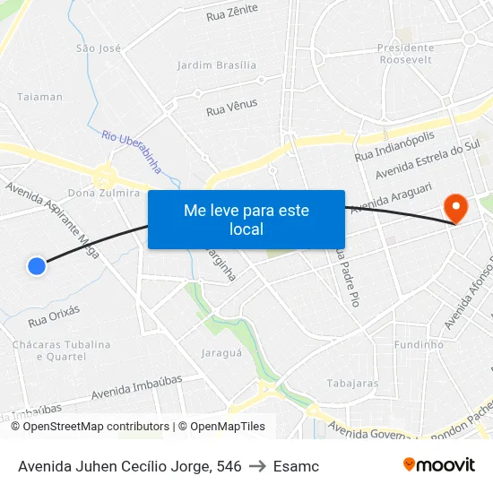 Avenida Juhen Cecílio Jorge, 546 to Esamc map