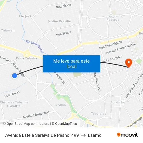 Avenida Estela Saraíva De Peano, 499 to Esamc map