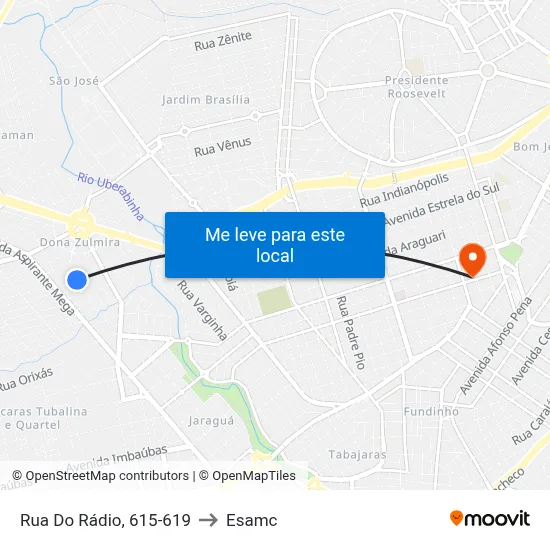Rua Do Rádio, 615-619 to Esamc map
