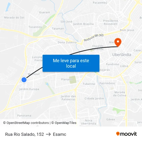 Rua Rio Salado, 152 to Esamc map