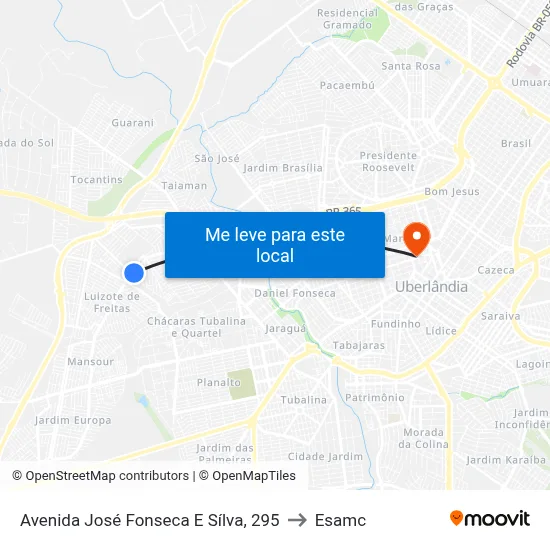 Avenida José Fonseca E Sílva, 295 to Esamc map