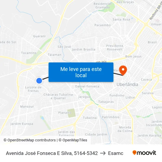 Avenida José Fonseca E Sílva, 5164-5342 to Esamc map