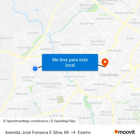 Avenida José Fonseca E Sílva, 88 to Esamc map