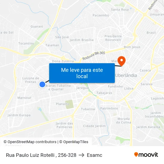 Rua Paulo Luiz Rotelli  , 256-328 to Esamc map