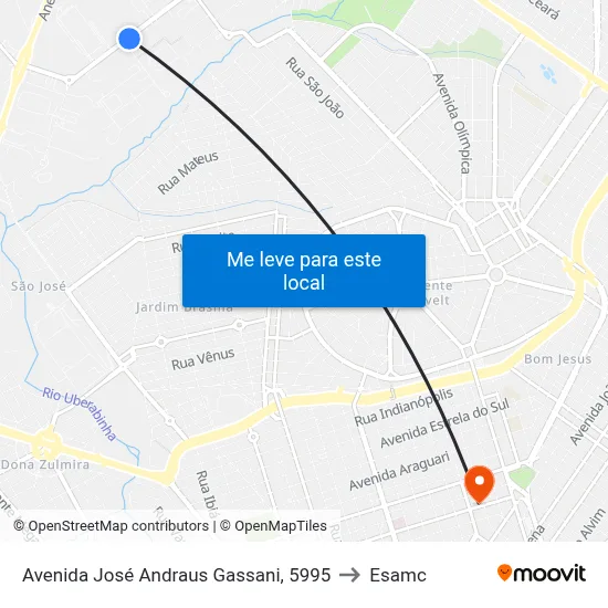 Avenida José Andraus Gassani, 5995 to Esamc map