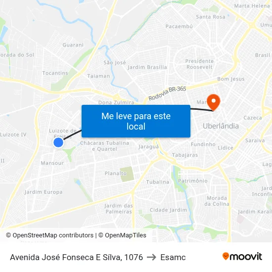 Avenida José Fonseca E Sílva, 1076 to Esamc map