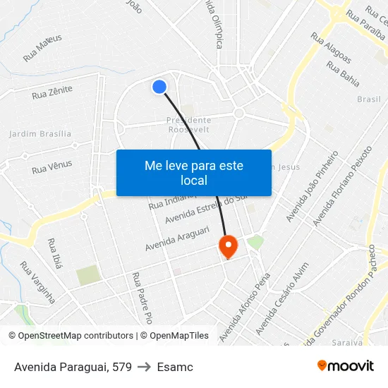 Avenida Paraguai, 579 to Esamc map