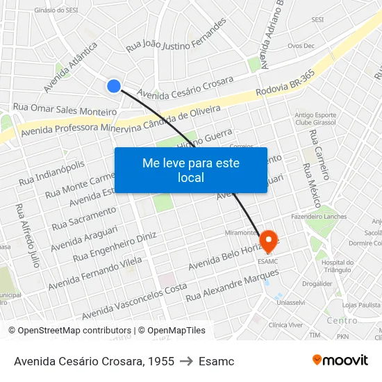 Avenida Cesário Crosara, 1955 to Esamc map