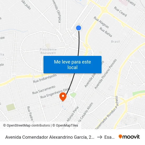 Avenida Comendador Alexandrino García, 236-294 to Esamc map