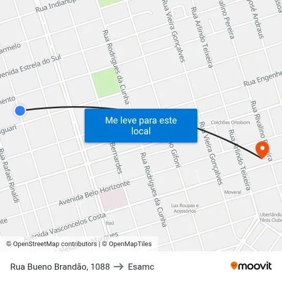 Rua Bueno Brandão, 1088 to Esamc map