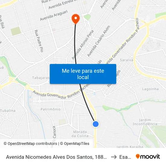 Avenida Nicomedes Alves Dos Santos, 1887-1965 to Esamc map
