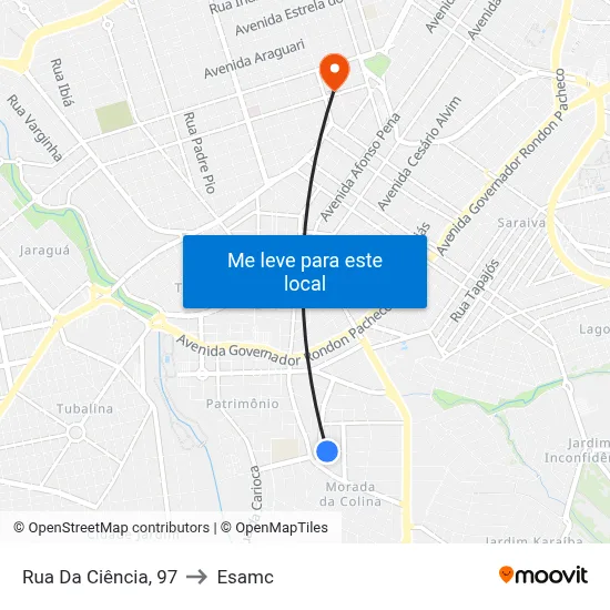 Rua Da Ciência, 97 to Esamc map