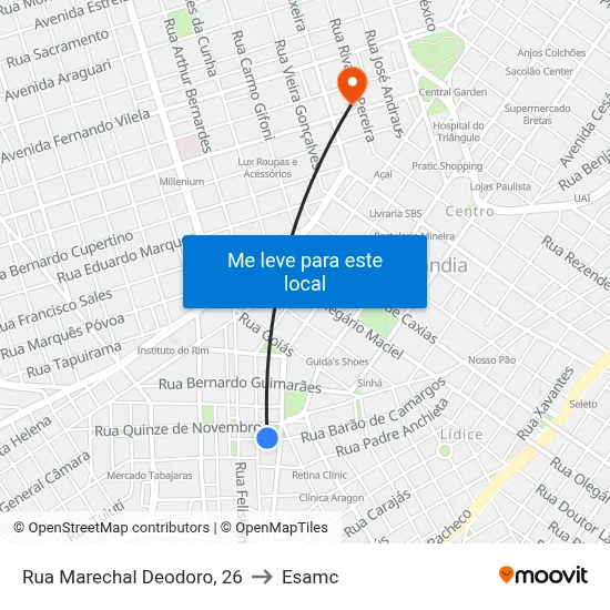 Rua Marechal Deodoro, 26 to Esamc map