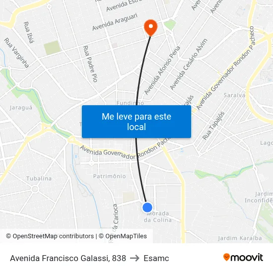 Avenida Francisco Galassi, 838 to Esamc map