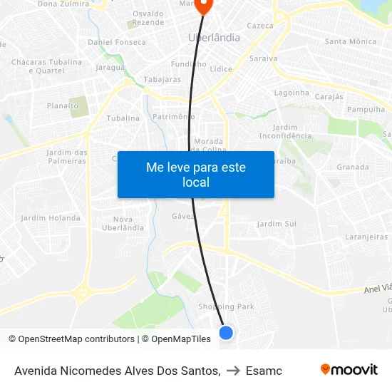 Avenida Nicomedes Alves Dos Santos, to Esamc map