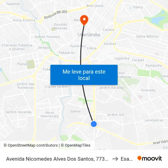 Avenida Nicomedes Alves Dos Santos, 7734-8044 to Esamc map