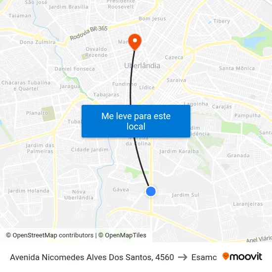 Avenida Nicomedes Alves Dos Santos, 4560 to Esamc map