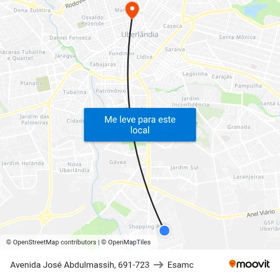 Avenida José Abdulmassih, 691-723 to Esamc map