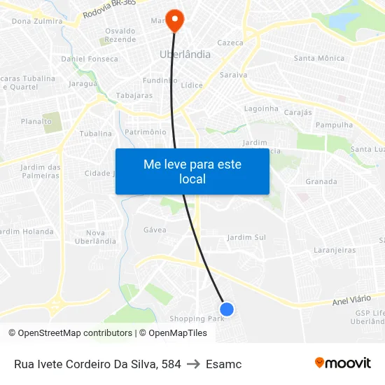 Rua Ivete Cordeiro Da Silva, 584 to Esamc map