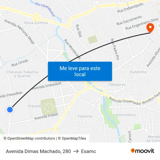 Avenida Dimas Machado, 280 to Esamc map